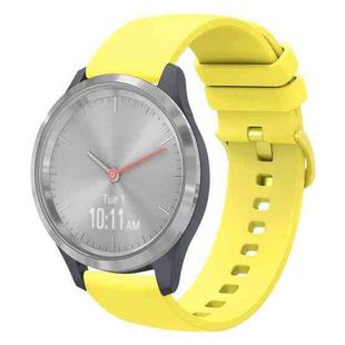 For Garmin Vivomove 3S 18mm Solid Color Soft Silicone Watch Band(Yellow)