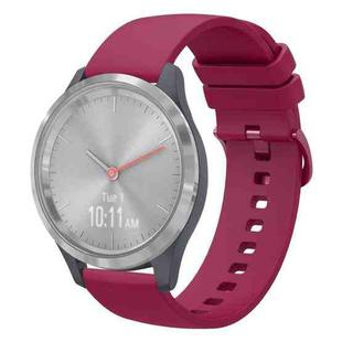 For Garmin Vivomove 3S 18mm Solid Color Soft Silicone Watch Band(Burgundy)