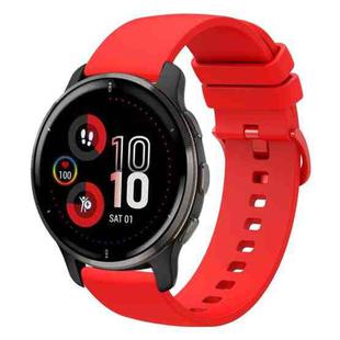 For Garmin Venu 2 Plus 20mm Solid Color Soft Silicone Watch Band(Red)