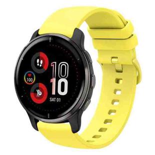 For Garmin Venu 2 Plus 20mm Solid Color Soft Silicone Watch Band(Yellow)