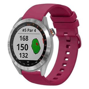 For Garmin Approach S40 20mm Solid Color Soft Silicone Watch Band(Burgundy)