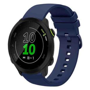 For Garmin Forerunner 158 20mm Solid Color Soft Silicone Watch Band(Navy Blue)