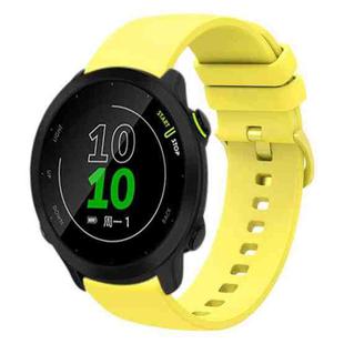 For Garmin Forerunner 158 20mm Solid Color Soft Silicone Watch Band(Yellow)