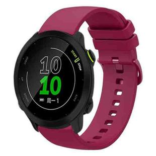 For Garmin Forerunner 158 20mm Solid Color Soft Silicone Watch Band(Burgundy)