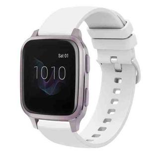 For Garmin Venu SQ 20mm Solid Color Soft Silicone Watch Band(White)