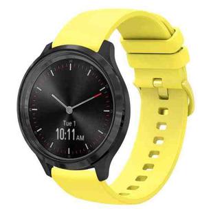 For Garmin Vivomove 3 20mm Solid Color Soft Silicone Watch Band(Yellow)