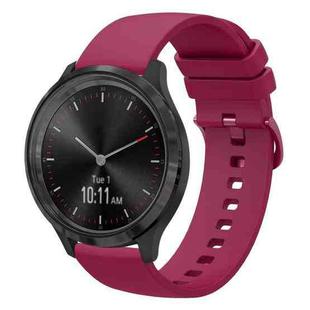 For Garmin Vivomove 3 20mm Solid Color Soft Silicone Watch Band(Burgundy)