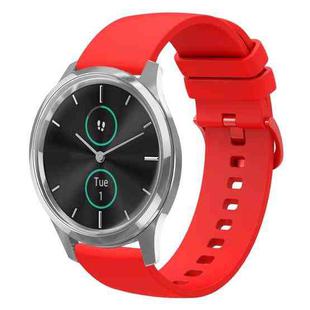 For Garmin VivoMove Luxe 20mm Solid Color Soft Silicone Watch Band(Red)