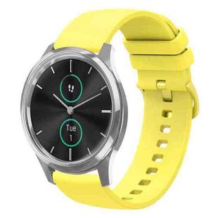 For Garmin VivoMove Luxe 20mm Solid Color Soft Silicone Watch Band(Yellow)