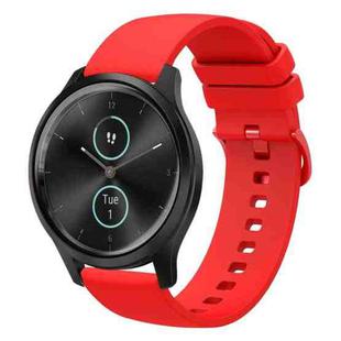 For Garmin VivoMove Style 20mm Solid Color Soft Silicone Watch Band(Red)