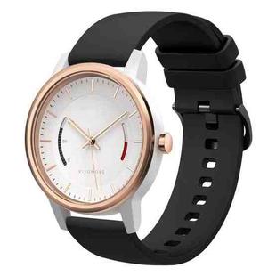 For Garmin Vivomove 20mm Solid Color Soft Silicone Watch Band(Black)