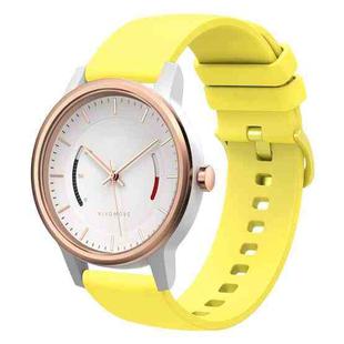 For Garmin Vivomove 20mm Solid Color Soft Silicone Watch Band(Yellow)