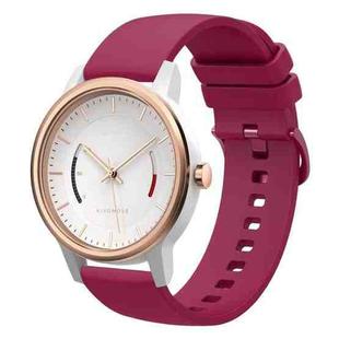 For Garmin Vivomove 20mm Solid Color Soft Silicone Watch Band(Burgundy)