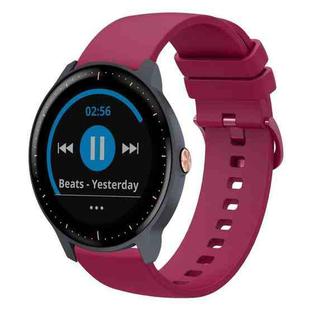 For Garmin Vivoactive3 Music 20mm Solid Color Soft Silicone Watch Band(Burgundy)