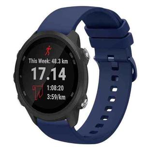 For Garmin Forerunner 245 20mm Solid Color Soft Silicone Watch Band(Navy Blue)