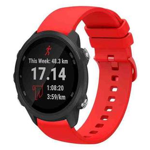 For Garmin Forerunner 245 20mm Solid Color Soft Silicone Watch Band(Red)