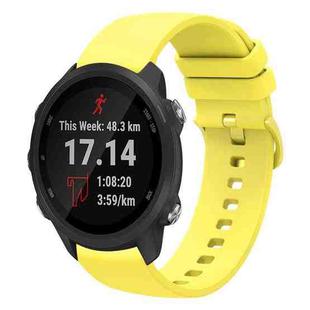 For Garmin Forerunner 245 20mm Solid Color Soft Silicone Watch Band(Yellow)