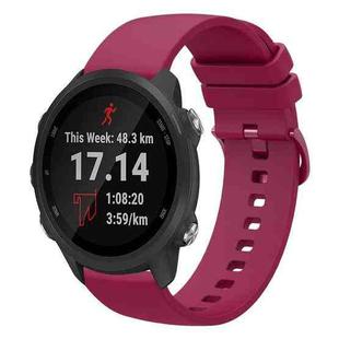 For Garmin Forerunner 245 20mm Solid Color Soft Silicone Watch Band(Burgundy)