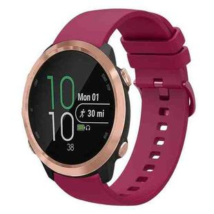 For Garmin Forerunner 645 20mm Solid Color Soft Silicone Watch Band(Burgundy)