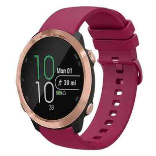 For Garmin Forerunner 645 Music 20mm Solid Color Soft Silicone Watch Band(Burgundy)