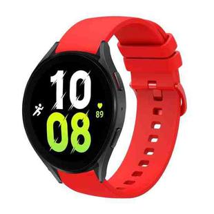 For Samsung Galaxy Watch5 44mm 20mm Solid Color Soft Silicone Watch Band(Red)