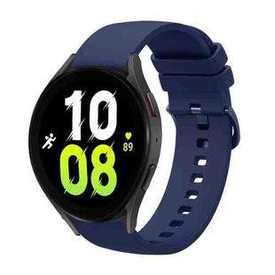 For Samsung Galaxy Watch5 Pro 45mm 20mm Solid Color Soft Silicone Watch Band(Navy Blue)