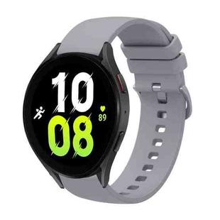 For Samsung Galaxy Watch5 Pro 45mm 20mm Solid Color Soft Silicone Watch Band(Grey)