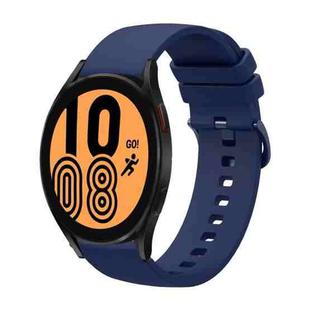 For Samsung Galaxy Watch4 40mm 20mm Solid Color Soft Silicone Watch Band(Navy Blue)