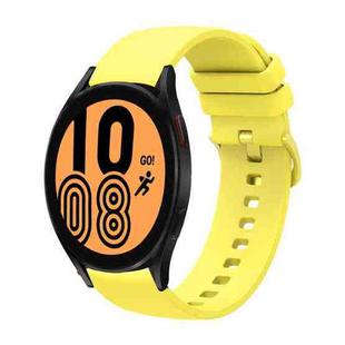 For Samsung Galaxy Watch4 40mm 20mm Solid Color Soft Silicone Watch Band(Yellow)