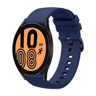 For Samsung Galaxy Watch4 44mm 20mm Solid Color Soft Silicone Watch Band(Navy Blue)