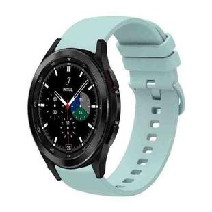 For Samsung  Galaxy Watch 4 Classic 42mm 20mm Solid Color Soft Silicone Watch Band(Sapphire Green)