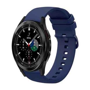 For Samsung  Galaxy Watch 4 Classic 42mm 20mm Solid Color Soft Silicone Watch Band(Navy Blue)