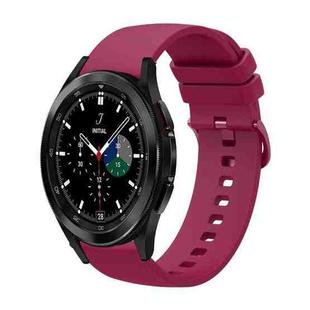 For Samsung  Galaxy Watch 4 Classic 42mm 20mm Solid Color Soft Silicone Watch Band(Wine Red)