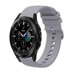 For Samsung  Galaxy Watch 4 Classic 46mm 20mm Solid Color Soft Silicone Watch Band(Grey)