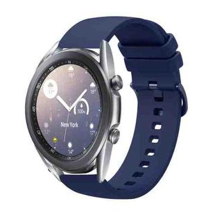 For Samsung Galaxy Watch3 41mm 20mm Solid Color Soft Silicone Watch Band(Navy Blue)