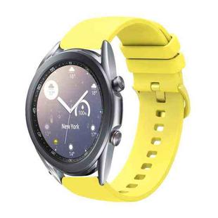 For Samsung Galaxy Watch3 41mm 20mm Solid Color Soft Silicone Watch Band(Yellow)