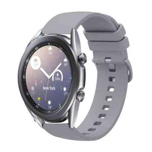 For Samsung Galaxy Watch3 41mm 20mm Solid Color Soft Silicone Watch Band(Grey)