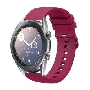 For Samsung Galaxy Watch3 41mm 20mm Solid Color Soft Silicone Watch Band(Wine Red)