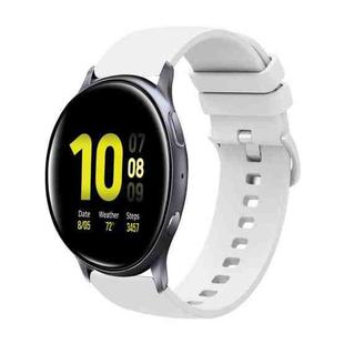 For Samsung Galaxy Watch Active 2 40mm 20mm Solid Color Soft Silicone Watch Band(White)