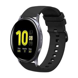 For Samsung Galaxy Watch Active 2 40mm 20mm Solid Color Soft Silicone Watch Band(Black)