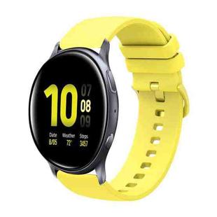 For Samsung Galaxy Watch Active 2 40mm 20mm Solid Color Soft Silicone Watch Band(Yellow)