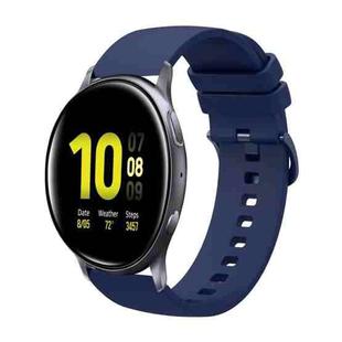 For Samsung Galaxy Watch Active 2 44mm 20mm Solid Color Soft Silicone Watch Band(Navy Blue)