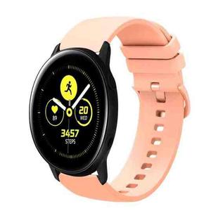 For Samsung Galaxy Watch Active 40mm 20mm Solid Color Soft Silicone Watch Band(Pink)