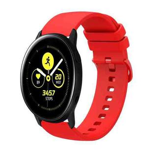 For Samsung Galaxy Watch Active 40mm 20mm Solid Color Soft Silicone Watch Band(Red)