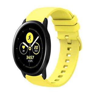 For Samsung Galaxy Watch Active 40mm 20mm Solid Color Soft Silicone Watch Band(Yellow)