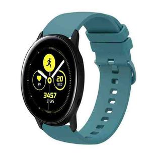 For Samsung Galaxy Watch Active 40mm 20mm Solid Color Soft Silicone Watch Band(Pine Green)