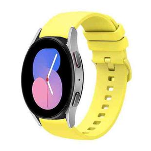 For Samsung Galaxy Watch 42mm 20mm Solid Color Soft Silicone Watch Band(Yellow)