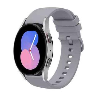 For Samsung Galaxy Watch 42mm 20mm Solid Color Soft Silicone Watch Band(Grey)