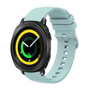 For Samsung Gear Sport 20mm Solid Color Soft Silicone Watch Band(Sapphire Green)