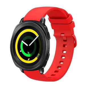 For Samsung Gear Sport 20mm Solid Color Soft Silicone Watch Band(Red)